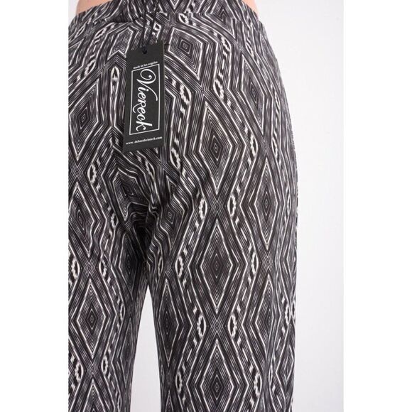 Viereck Womens Joggers Black Hannity Indeed Stretch Pants L Large geometric NWT - Picture 5 of 6